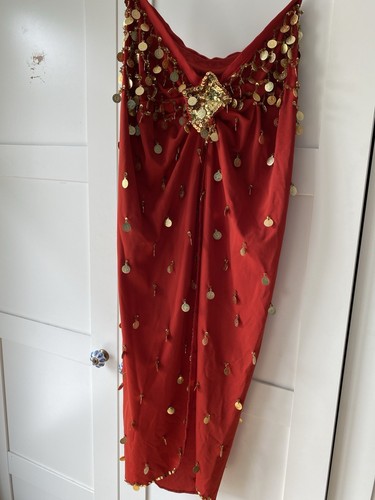 Rotes bauchtanzkostüm schmal - rotes,